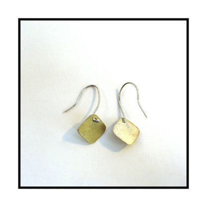 Abstract Gold Square Hook Earrings