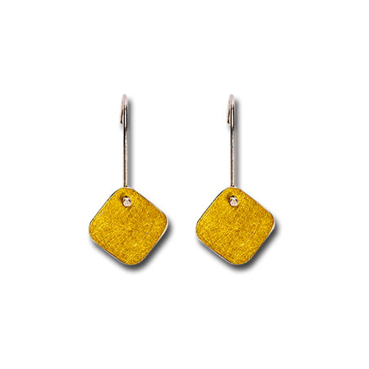 Abstract Gold Square Hook Earrings